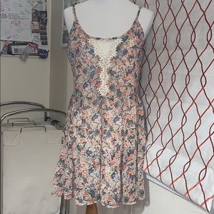 Floral Dress with Lace Chest